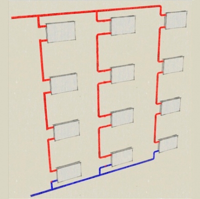 Рисунок пять – Вертикальная однотрубная система