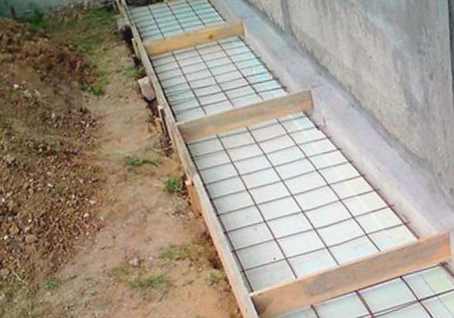 Заливка бетона на отмостку с утеплителем