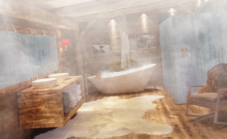 Пар из ванной поможет увлажнить воздух в квартире. Фото: tryhouse.ru