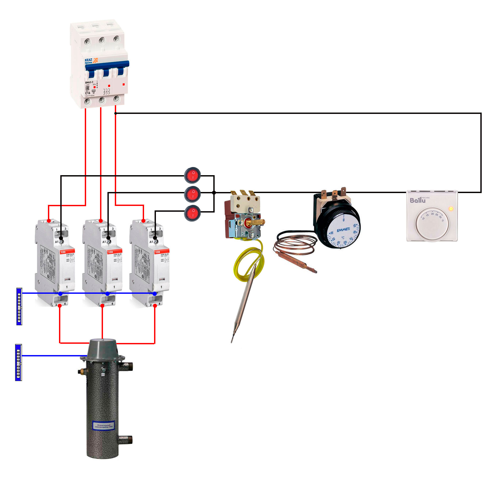 схема автоматики управления электрокотла и электрического отопления своими руками