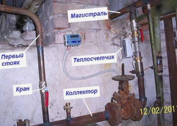 Схема теплового пункта в подъезде многоквартирного дома
