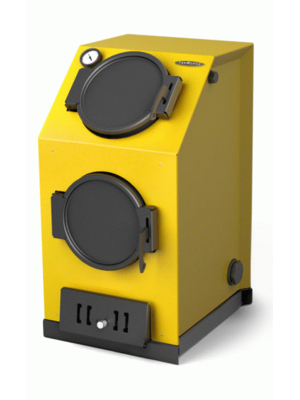 Твердотопливный котел T-M-F Прагматик Электро, двадцать кВт, АРТ, ТЭН 9кВт, желтый
